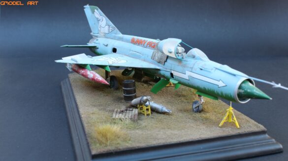 Heavy rust and corrosion effects on abandoned MiG-21 model
