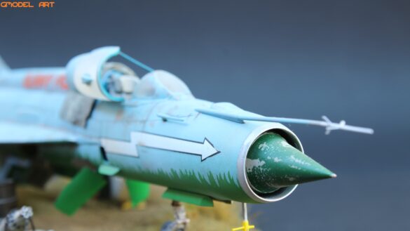 Heavy rust and corrosion effects on abandoned MiG-21 model