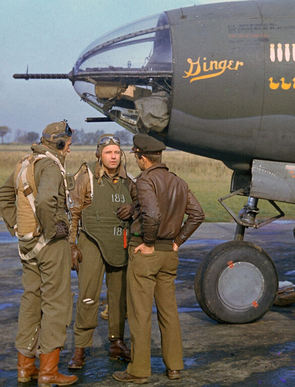 B-26 Marauder WWII bomber olive drab neutral gray camouflage in flight medium bomber USAAF