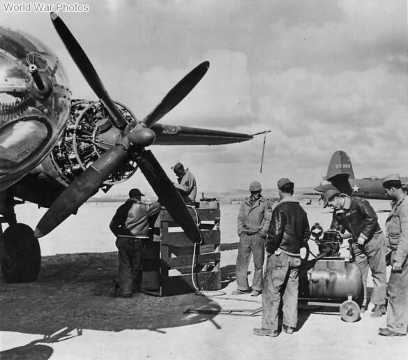 B-26 Marauder diorama WWII airfield ground crew maintenance scene scale model