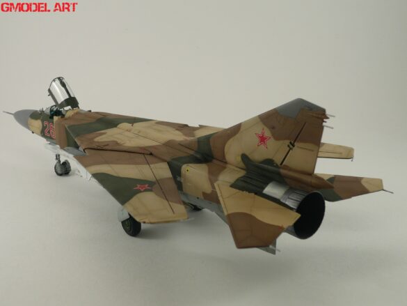 MiG-23ML Red 26 Scale Model Build Guide – Painting, Weathering and Camouflage Techniques Close-up of MiG-23ML weathering and panel line effects