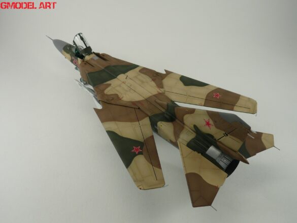 MiG-23ML Red 26 Scale Model Build Guide – Painting, Weathering and Camouflage Techniques Close-up of MiG-23ML weathering and panel line effects
