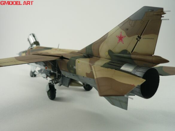 MiG-23ML Red 26 Scale Model Build Guide – Painting, Weathering and Camouflage Techniques Close-up of MiG-23ML weathering and panel line effects