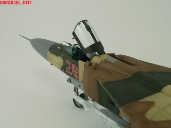 MiG-23ML Red 26 Scale Model Build Guide – Painting, Weathering and Camouflage Techniques Close-up of MiG-23ML weathering and panel line effects
