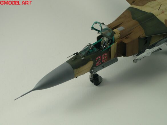MiG-23ML Red 26 Scale Model Build Guide – Painting, Weathering and Camouflage Techniques Close-up of MiG-23ML weathering and panel line effects