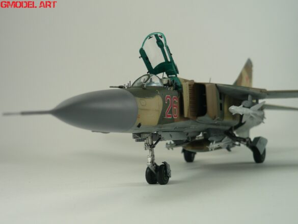 MiG-23ML Red 26 Scale Model Build Guide – Painting, Weathering and Camouflage Techniques Close-up of MiG-23ML weathering and panel line effects