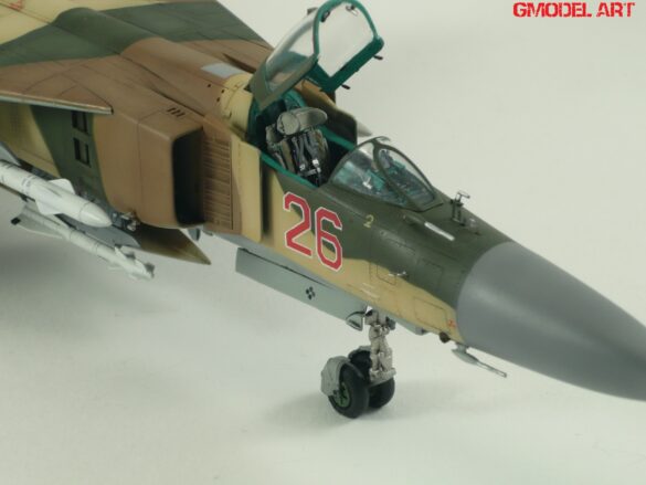 MiG-23ML Red 26 Scale Model Build Guide – Painting, Weathering and Camouflage Techniques Completed MiG-23ML Red 26 scale aircraft model display