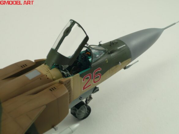 MiG-23ML Red 26 Scale Model Build Guide – Painting, Weathering and Camouflage Techniques Completed MiG-23ML Red 26 scale aircraft model display