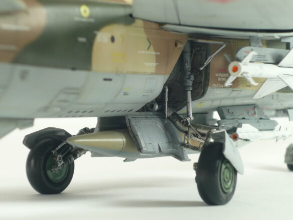 MiG-23ML Red 26 Scale Model Build Guide – Painting, Weathering and Camouflage Techniques MiG-23ML model during camouflage painting process with preshading