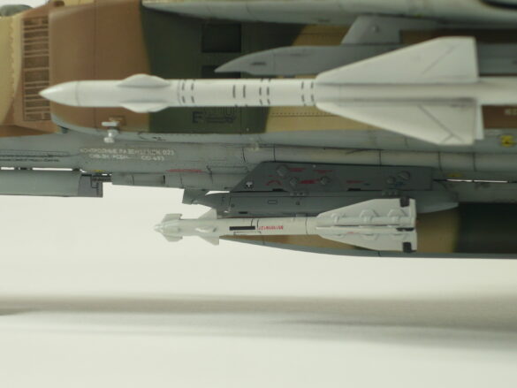 MiG-23ML Red 26 Scale Model Build Guide – Painting, Weathering and Camouflage Techniques MiG-23ML model during camouflage painting process with preshading
