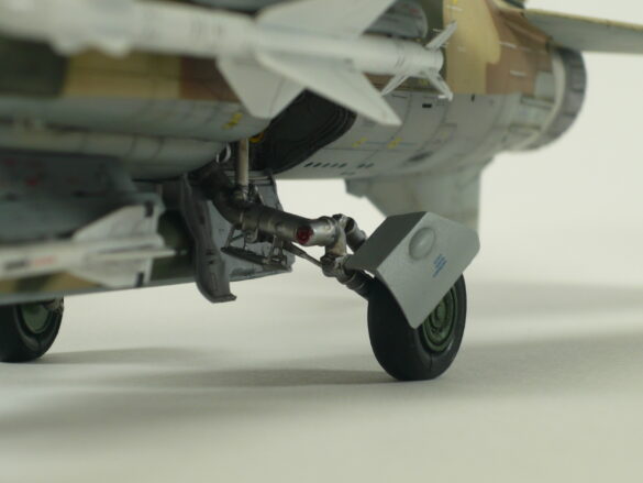 MiG-23ML Red 26 Scale Model Build Guide – Painting, Weathering and Camouflage Techniques MiG-23ML model during camouflage painting process with preshading