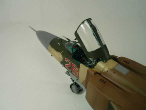 MiG-23ML Red 26 Scale Model Build Guide – Painting, Weathering and Camouflage Techniques Close-up of MiG-23ML weathering and panel line effects