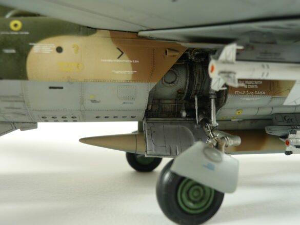 MiG-23ML Red 26 Scale Model Build Guide – Painting, Weathering and Camouflage Techniques MiG-23ML model during camouflage painting process with preshading
