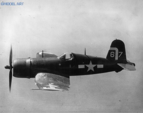 Vought F4U 4D Corsair VBF 150 White 67 on patrol CV 39 USS Lake Champlain 01