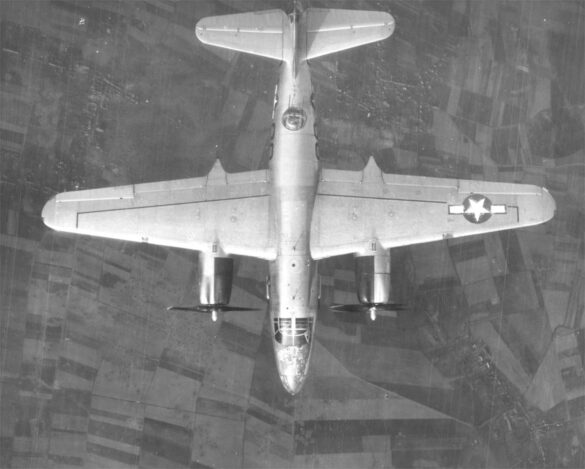 B-26 Marauder WWII bomber olive drab neutral gray camouflage in flight medium bomber USAAF