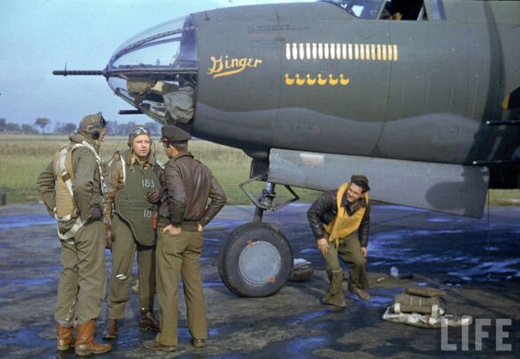 B-26 Marauder WWII bomber olive drab neutral gray camouflage in flight medium bomber USAAF