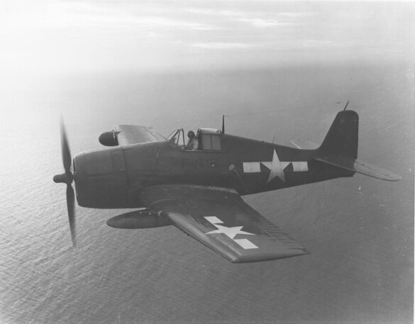 f6f 5n hellcat aircraft of vmfn 533 is in flight near ie shima okinawa 1945 18494601689 o