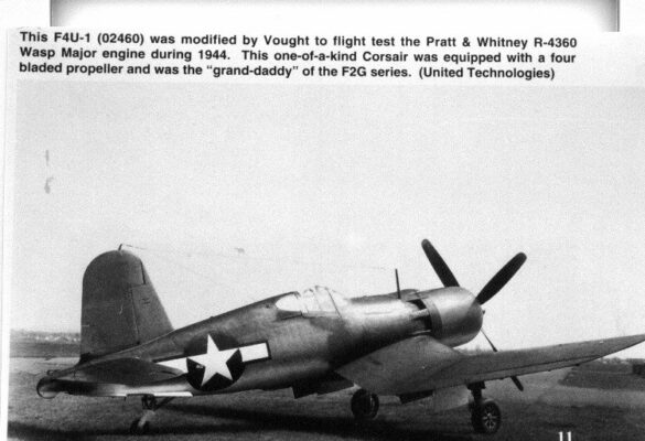 Experimental F4U-1 WM with Pratt & Whitney R-4360 engine