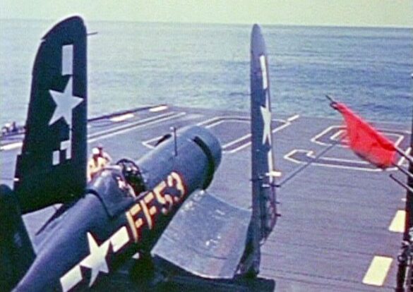 Vought F4U-1D Corsair wearing late-war U.S. Navy Glossy Sea Blue ANA 623 camouflage