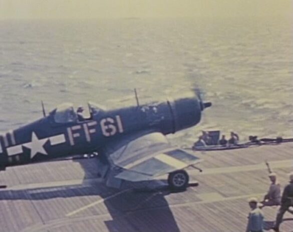 Vought F4U-1D Corsair wearing late-war U.S. Navy Glossy Sea Blue ANA 623 camouflage