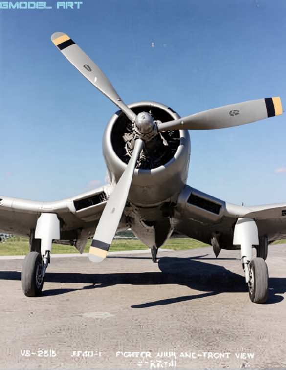 XF4U-1 Corsair prototype during NACA aerodynamic evaluation showing inverted gull wing geometry