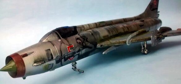 SUKHOI SU-17M 1/48 Scale Build Review – Scratchbuilt Soviet Aircraft Projec Finished SUKHOI SU-17M 1-48 scale aircraft model display