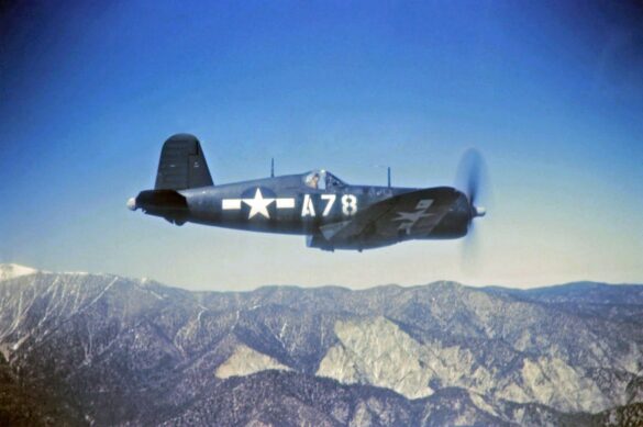 Vought F4U-4 Corsair in overall Glossy Sea Blue ANA 623 during Pacific operations 1945