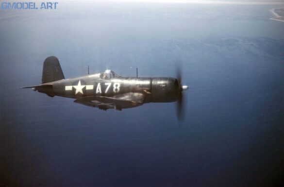 Vought F4U-4 Corsair in overall Glossy Sea Blue ANA 623 during Pacific operations 1945