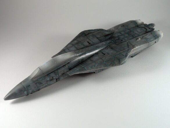 F-14A Tomcat VF-84 Jolly Rogers build 1/48 Scale model aircraft preshading technique on F-14A Tomcat using black base layer