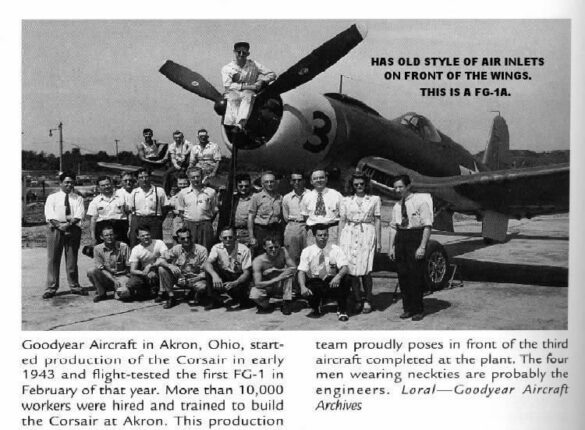 F4U-1 Wasp Major Corsair prototype side view