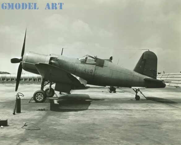 F4U-1 WM prototype number 5 yellow cowling test aircraft