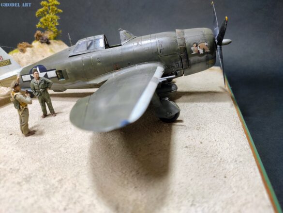 WWII Pacific diorama with Tamiya P-47 Thunderbolt model
