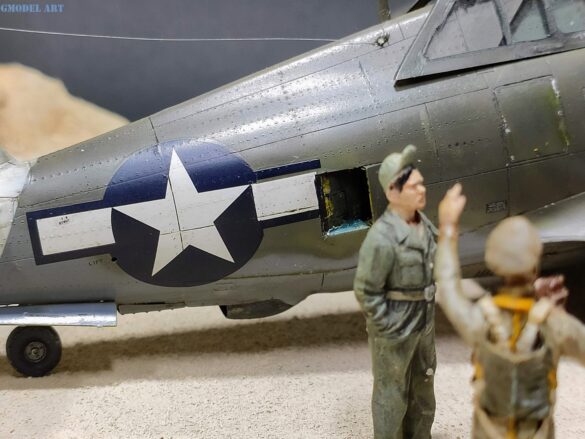 WWII Pacific diorama with Tamiya P-47 Thunderbolt model
