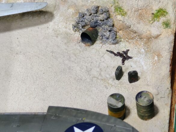 WWII Pacific diorama with Tamiya P-47 Thunderbolt model