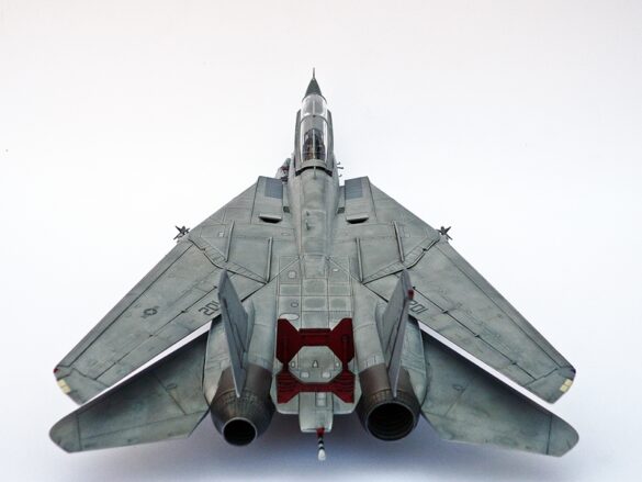 F-14A Tomcat VF-84 Jolly Rogers build 1/48 Scale model aircraft panel line wash and streaking effects on F-14A Tomcat VF-84