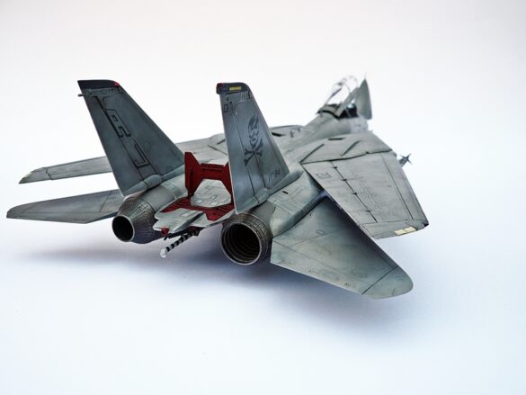 F-14A Tomcat VF-84 Jolly Rogers build 1/48 Scale model aircraft panel line wash and streaking effects on F-14A Tomcat VF-84