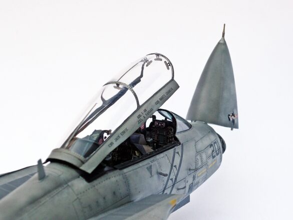 F-14A Tomcat VF-84 Jolly Rogers build 1/48 Scale model aircraft panel line wash and streaking effects on F-14A Tomcat VF-84