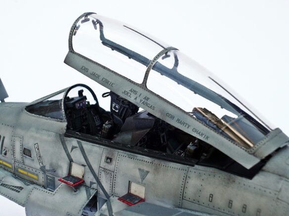 F-14A Tomcat VF-84 Jolly Rogers build 1/48 Weathered F-14A Tomcat 1/48 model representing carrier-based operational fatigue