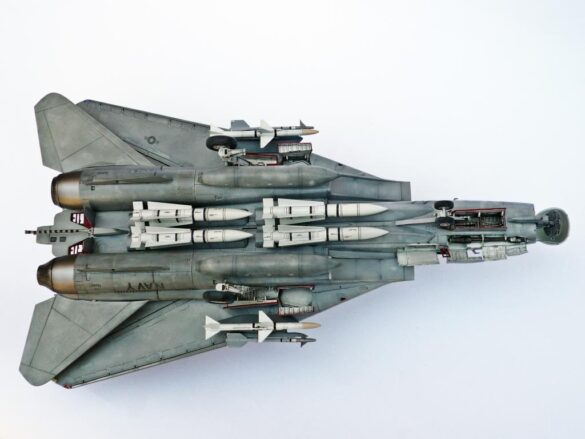 F-14A Tomcat VF-84 Jolly Rogers build 1/48 AIM-7 Sparrow and AIM-9 Sidewinder missiles on US Navy F-14 Tomcat scale model
