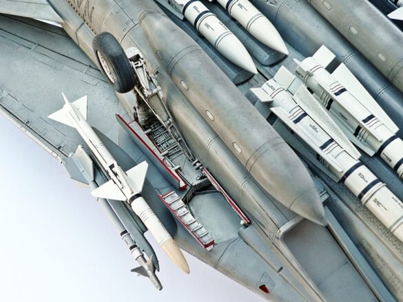 F-14A Tomcat VF-84 Jolly Rogers build 1/48 AIM-54 Phoenix missile mounted on F-14A Tomcat 1/48 scale model aircraft
