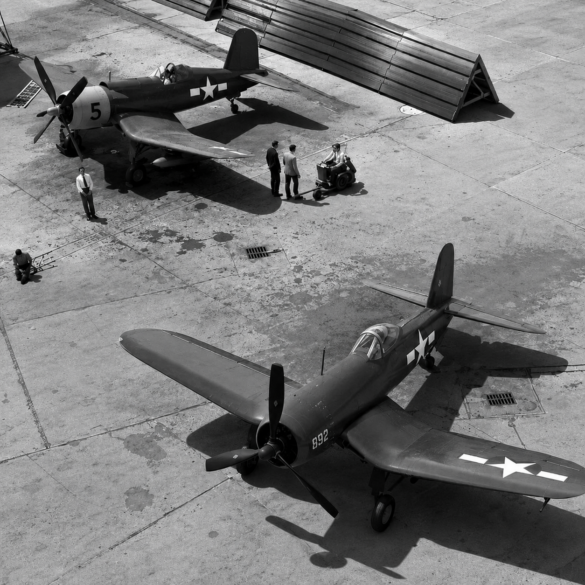 F4U-1 WM prototype number 5 yellow cowling test aircraft