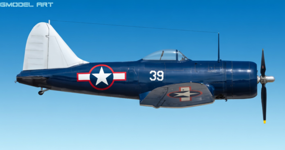 Goodyear FG-1A 091 experimental bubble canopy Corsair during flight testing in 1944