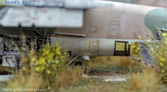 Scratchbuilt engine bay detail on an A-7E Corsair II Hasegawa 1/48 scale model.