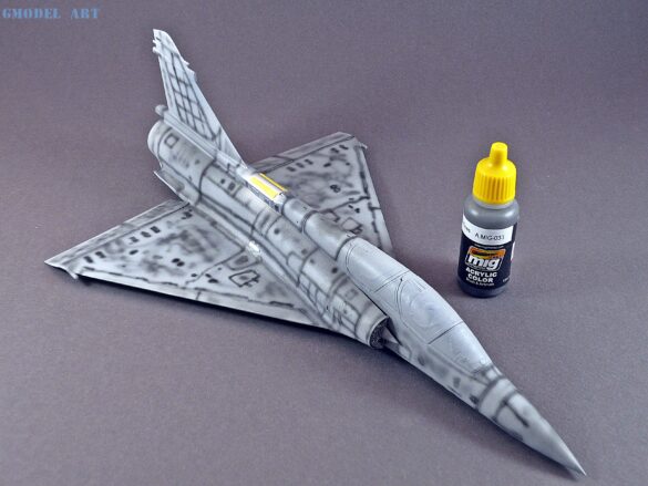 Dassault-Breguet Mirage 2000D Panel line pre-shading on Dassault-Breguet Mirage 2000D model