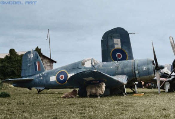 Abandoned F4U Corsair at a Pacific Island airfield after World War II