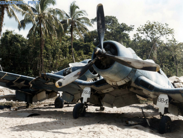 World War II aircraft weathered by tropical climate and sea air