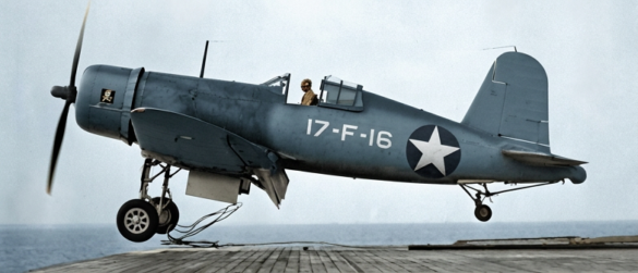 Historically accurate VF-17 F4U-1 Birdcage Corsair illustrating the evolution of U.S. Navy Tricolor camouflage