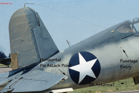 VF-17 F4U-1 Birdcage Corsair showing the transition from Blue Gray to U.S. Navy Tricolor camouflage