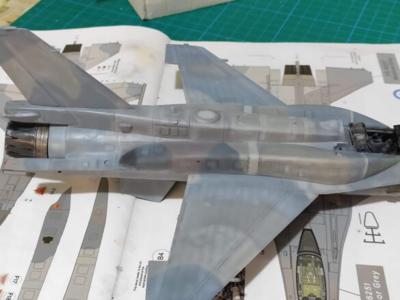 FS595 color guide for the Hellenic Air Force F-16D Block 52+ Advanced Aegean Ghost camouflage.