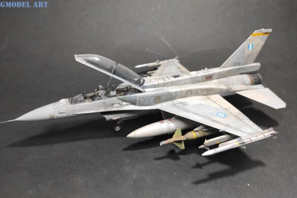 Aires exhaust nozzle fitted to the 1/48 F-16D Block 52+ Advanced model.